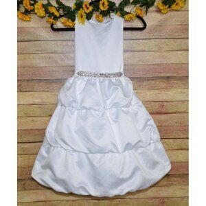 Mia Juliana Girls Size 7 Tiered Flower Girl First Communion Formal Dress Crystal